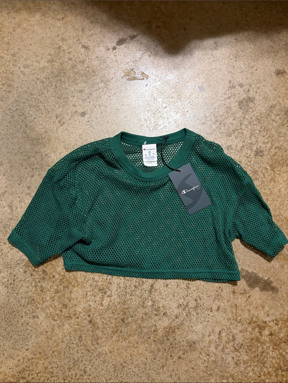 Champion Dark Green Mesh Crop Top